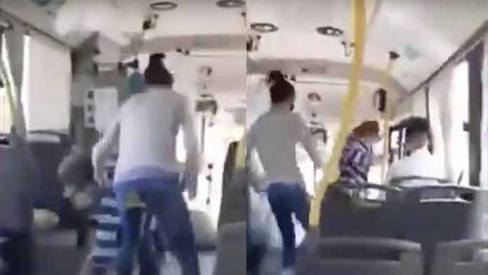 Joven enfrenta a su presunto abusador y lo baja del camión a golpes