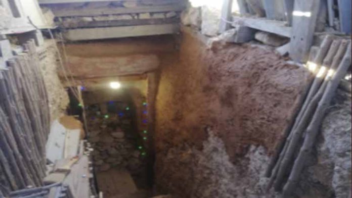 Se cansó de vivir bajo el techo de su madre y cava cueva en el jardín