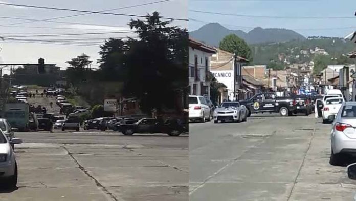 Policías confrontan a civiles armados en Pátzcuaro
