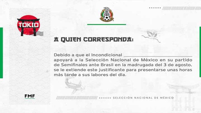 ¿Quieres llegar tarde al trabajo para ver el partido de México? la selección te hace el justificante