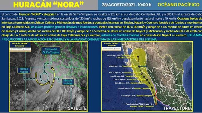 Protección Civil Michoacán avalúa daños ante el paso de “Nora”