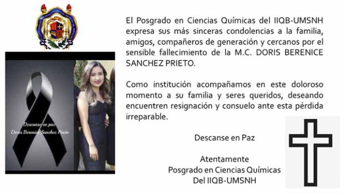 Muere joven estudiante de la UMSNH