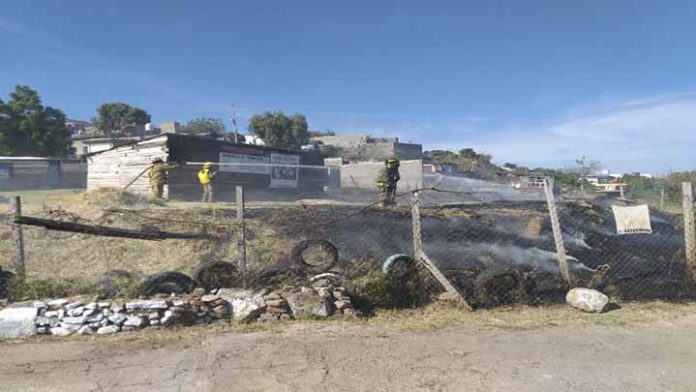 Se incendia pastizal en una escuela en Ampliación Leandro Valle de Morelia