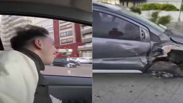 Jóvenes graban su propio choque, conductor afirmaba que no importaba si se mataban
