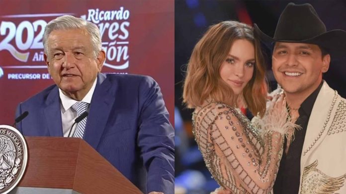 AMLO propone que Belinda y Nodal canten juntos en el Zócalo