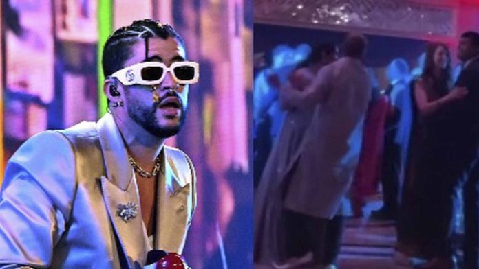 Asistentes a una boda bailan felices un vals; era una canción de Bad Bunny