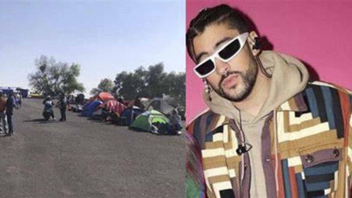 Fans de Bad Bunny llevan más de dos días acampando afuera del Estadio Azteca