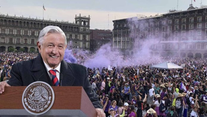 AMLO pide que manifestaciones por el 8M sean sin violencia