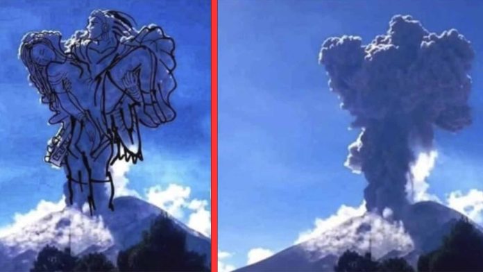 Internautas aseguran ver a Popocatépetl cargar a Iztaccíhuatl en fumarola de Don Goyo