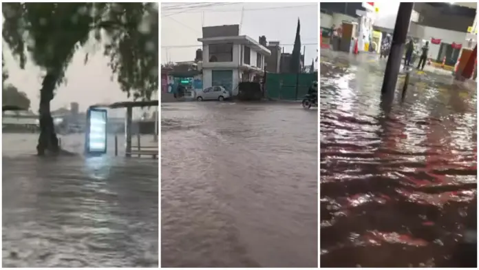 #Video: Se registran fuertes lluvias en el Estado de México; deja grandes inundaciones