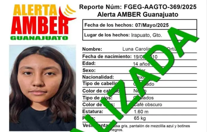 Rescatan con vida a Luna Carolina, adolescente que fue secuestrada en su tienda en Guanajuato