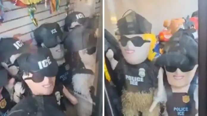 #Video: ¿La comprarías? Tienda mexicana en Chicago se viraliza por vender piñatas de agentes del ICE tras redadas migratorias