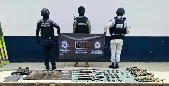 Aseguran SSP y Defensa cinco armas largas