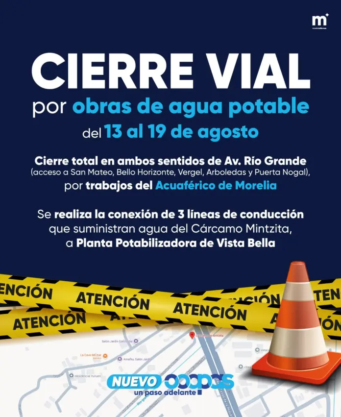OOAPAS informa cierre de vialidades