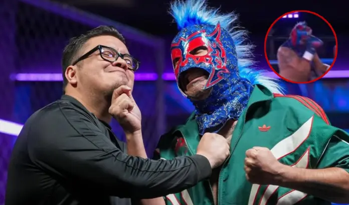 #Video: Escorpión Dorado se golpea a sí mismo en la pelea contra Franco Escamilla