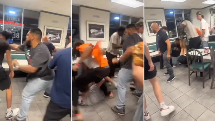 #Video: Confusión termina en pelea campal en local de comida rápida