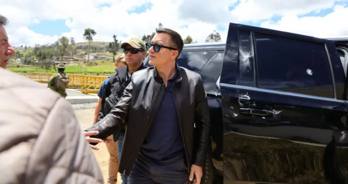 Atacan a balazos a la caravana del presidente de Ecuador, Daniel Noboa; el Gobierno denunció un intento de asesinato