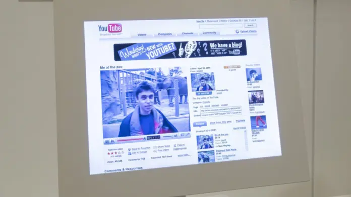 El primer video de la historia de YouTube se muestra en museo